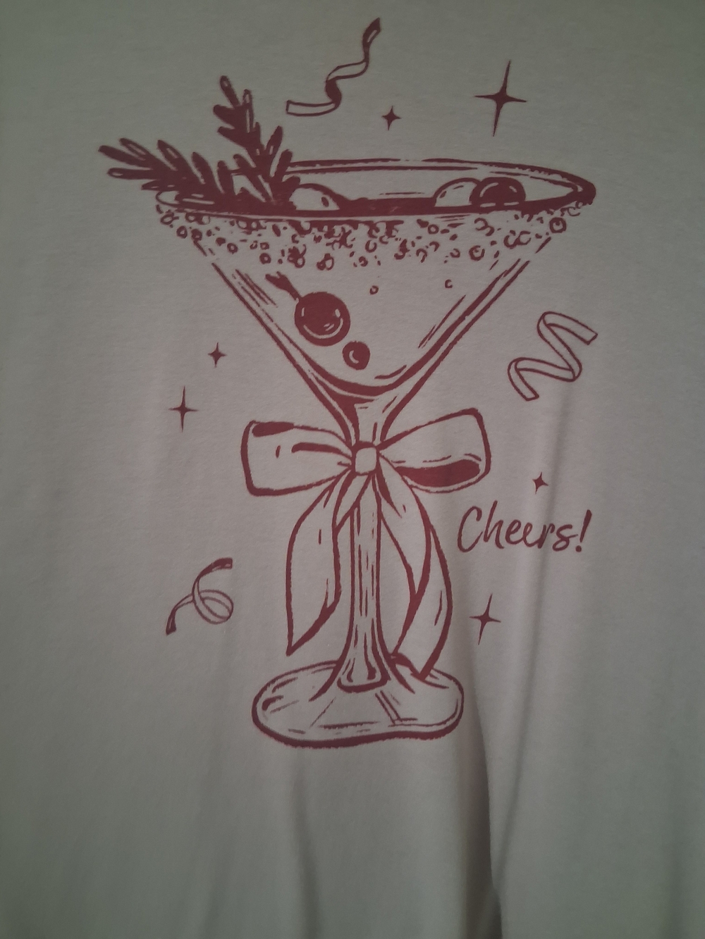 Cheers! Graphic T-Shirt in Light Pink with Cocktail Print